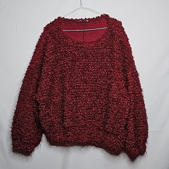 Zara Sweaters - NWOT Zara burgundy red fuzzy popcorn warm sweater sz Small